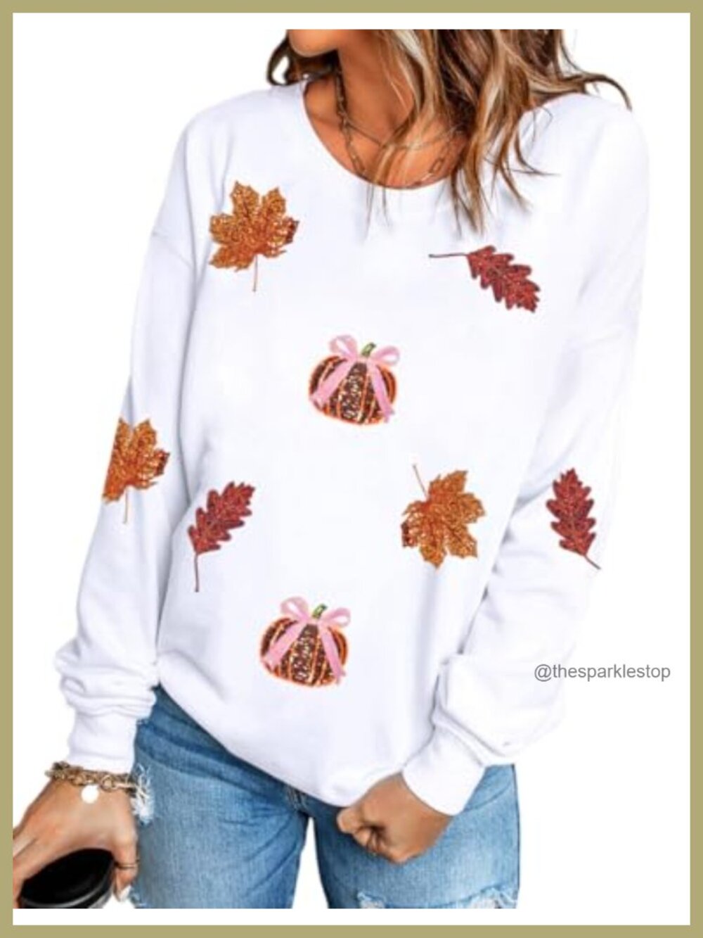 Ecosunny Women's Sequin Rugby Sweatshirt Casual Pullover Top